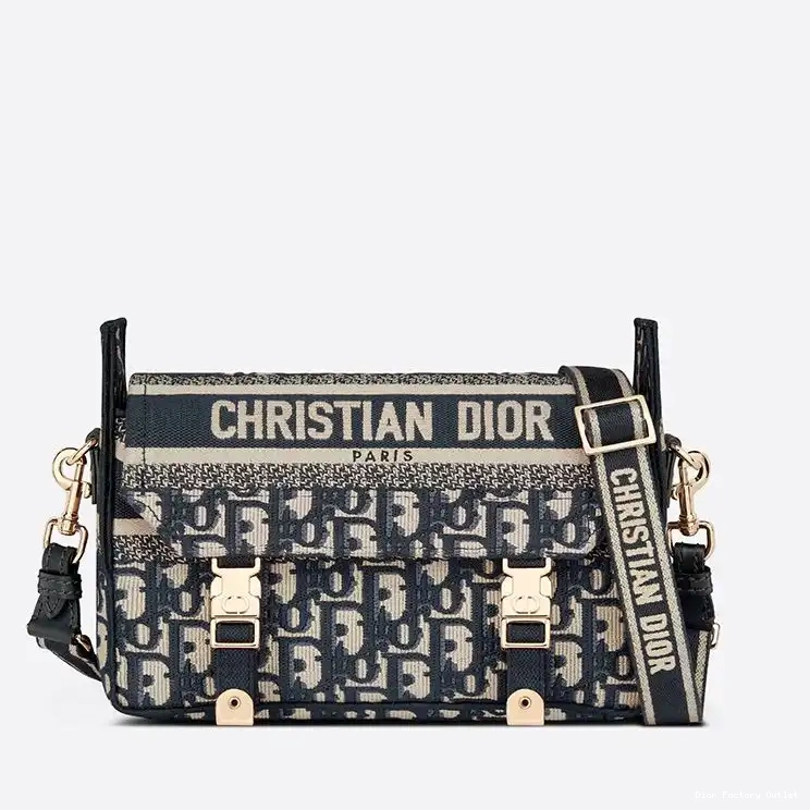 Diorcamp Canvas Blue Messenger Motif Oblique Small 0501